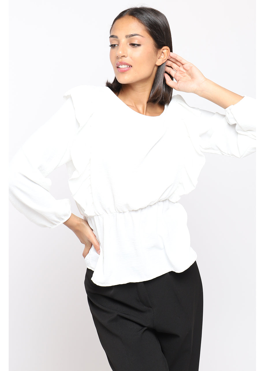 Blusa CORSAIR FRILLS ™ Blanca