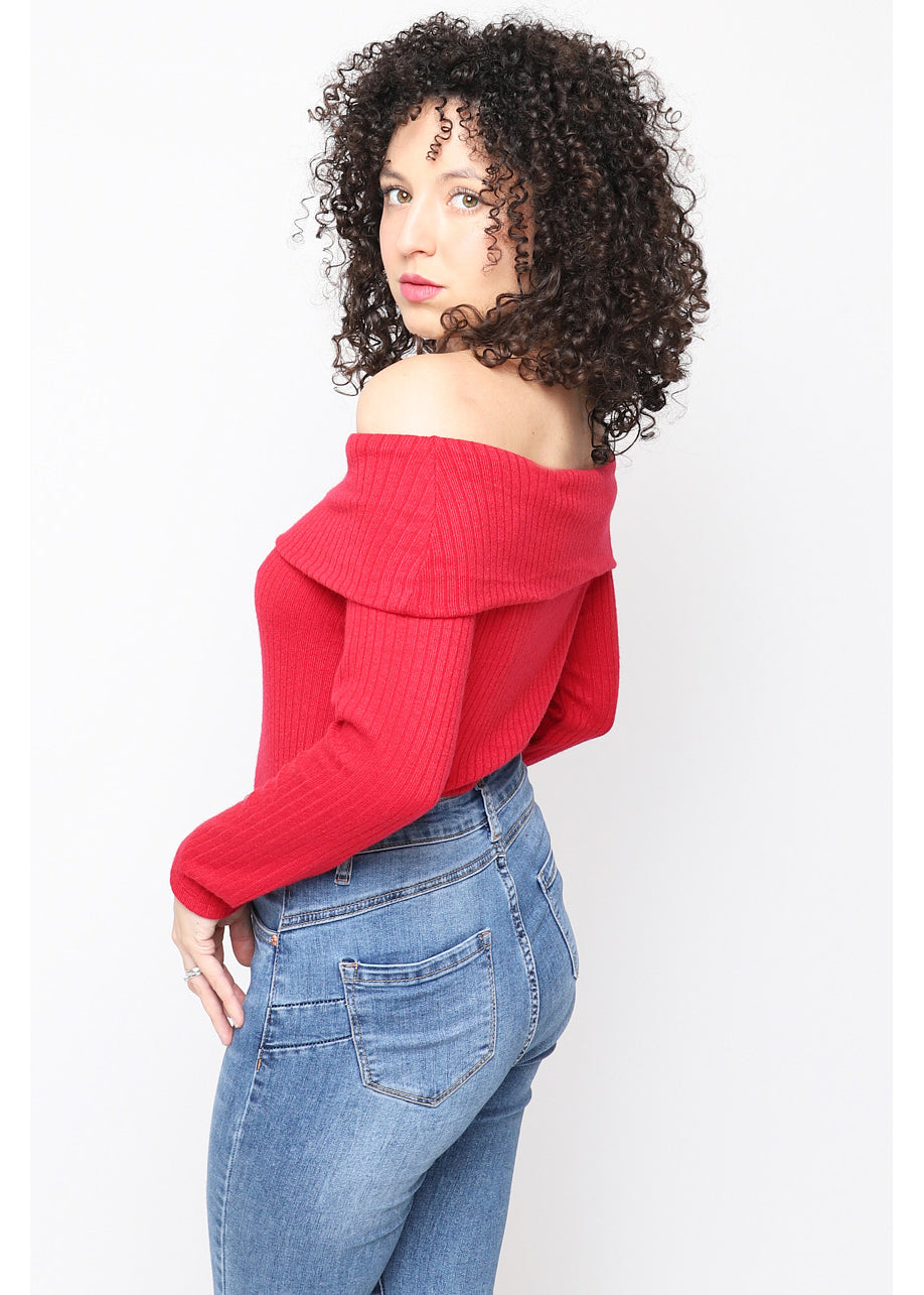 CAMISETA CUELLO BARCO ROJA