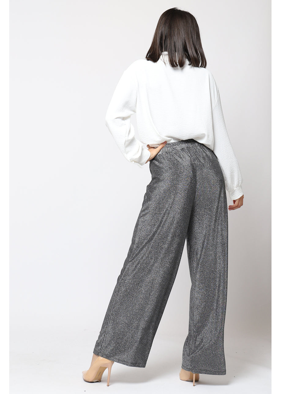 Pantalón con brillo CAMPANA™ plata