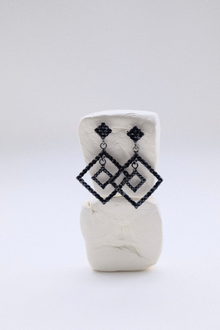 PENDIENTES ROMBO NEGRO