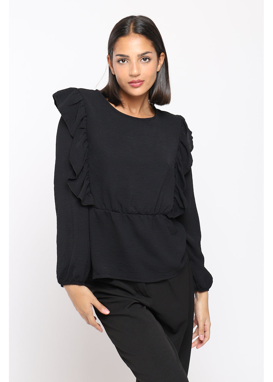 Blusa CORSAIR FRILLS ™ Negro