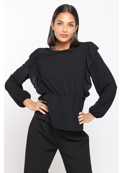 Blusa CORSAIR FRILLS ™ Negro