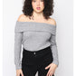 Camiseta de cuello de barco gris