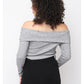 Camiseta de cuello de barco gris