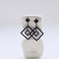 PENDIENTES ROMBO NEGRO