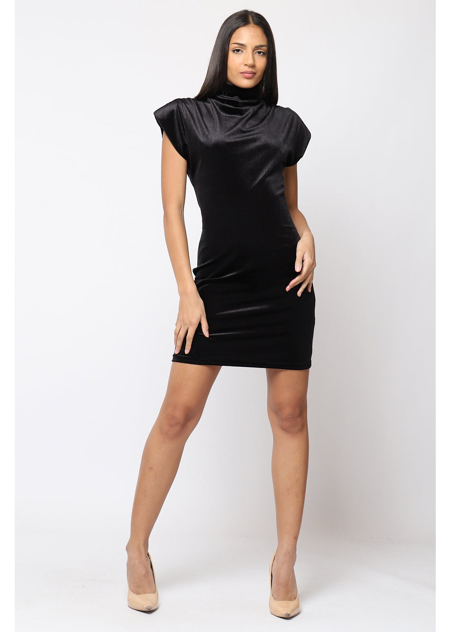 Vestido de antelina SHOULDER ™ Negro