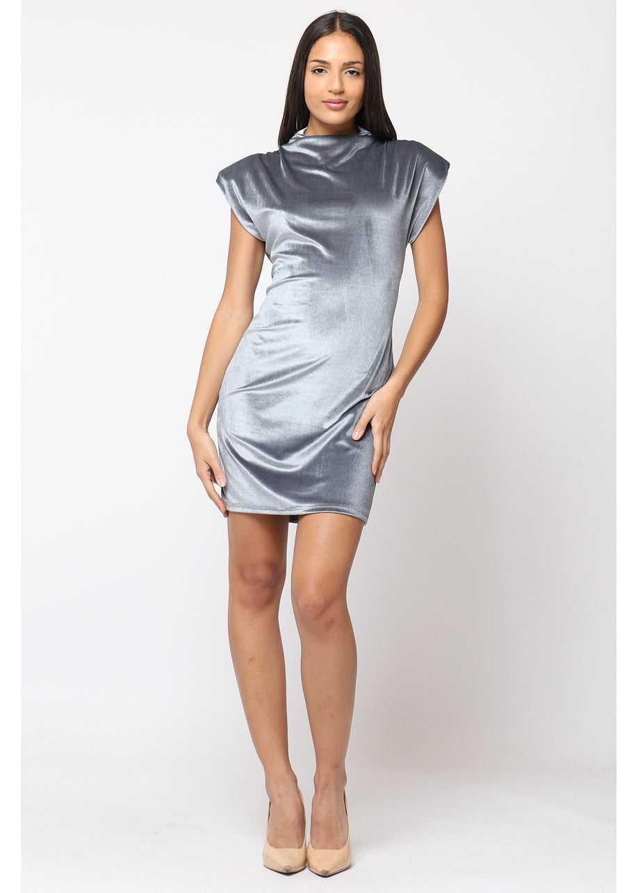 Vestido de antelina SHOULDER ™ Plata