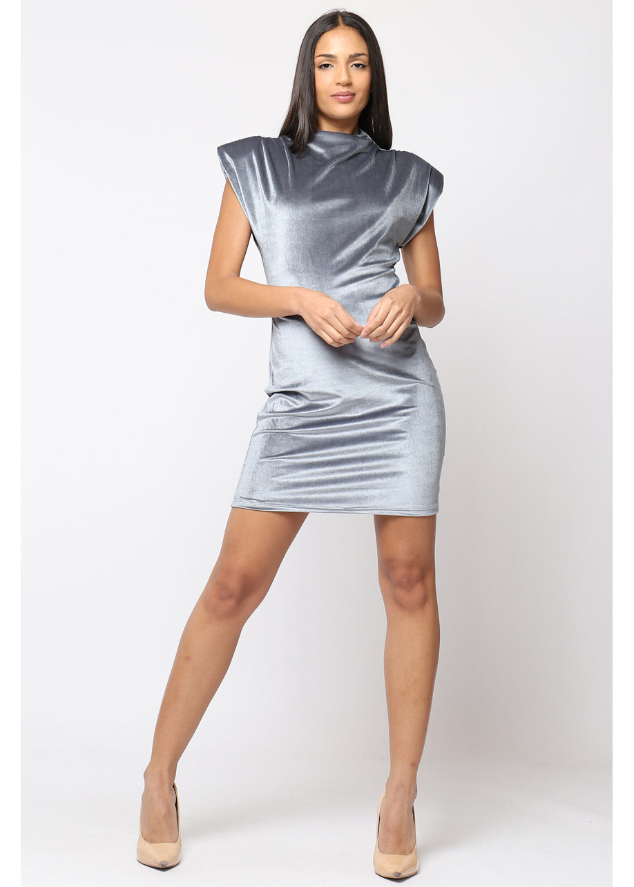 Vestido de antelina SHOULDER ™ Plata